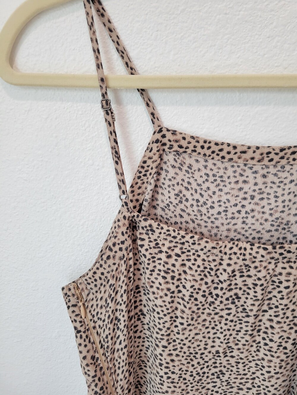 Abercrombie & Fitch Women L Animal Print Slip Dress Adjustable Straps Side Zip - Picture 6 of 8